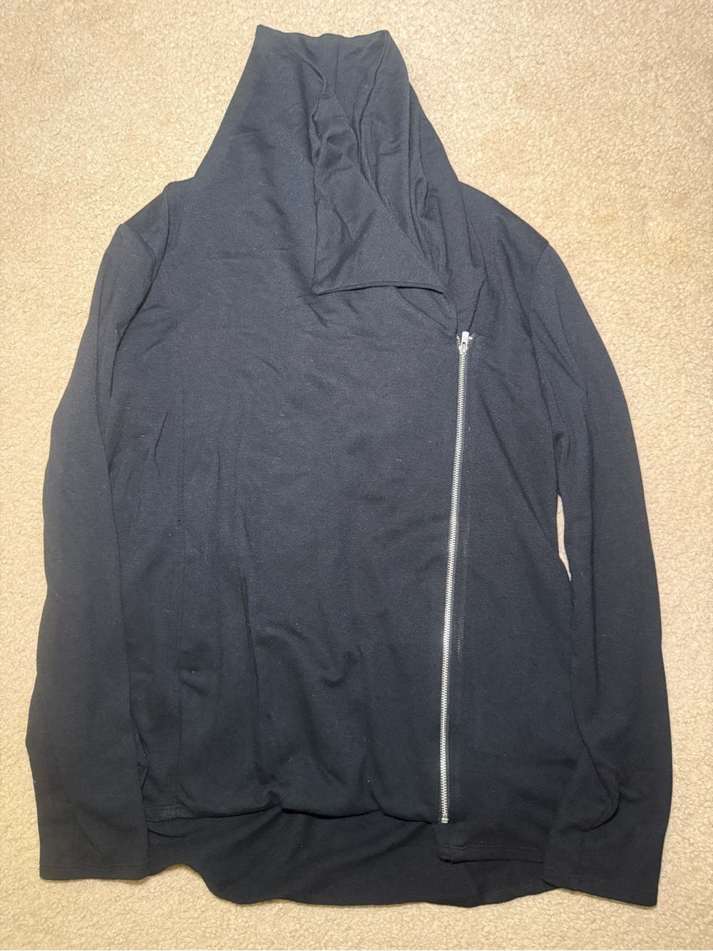 Apt. 9 Black Asymmetrical Zip Pullover Sweater